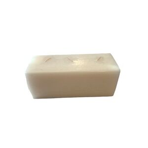 3 Wick Block Candle Home Interiors And Gifts 2 Pounds 7.25"x 3" Cream White